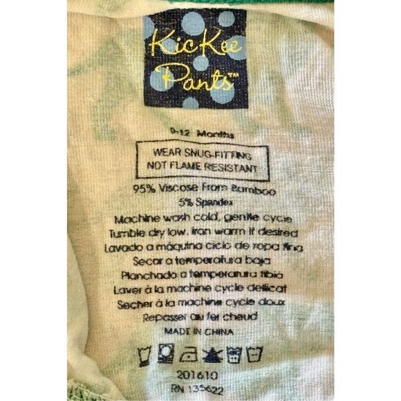 KicKee Pants Prints Bamboo & Natural Leopard & Croissants Footie with Snaps 9-12 - Picture 7 of 12